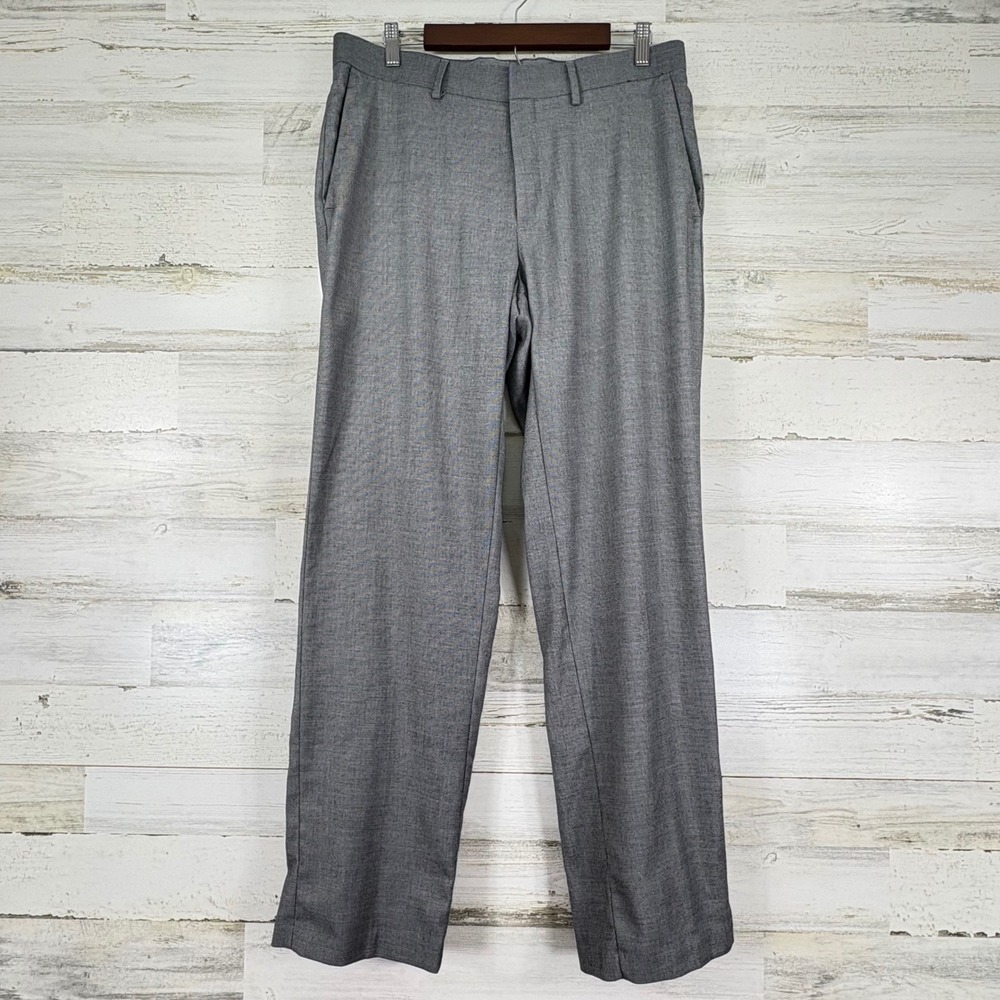 Haggar Tailored Fit Gray Dress Pants Flat Front Men's 34x32 Business Work